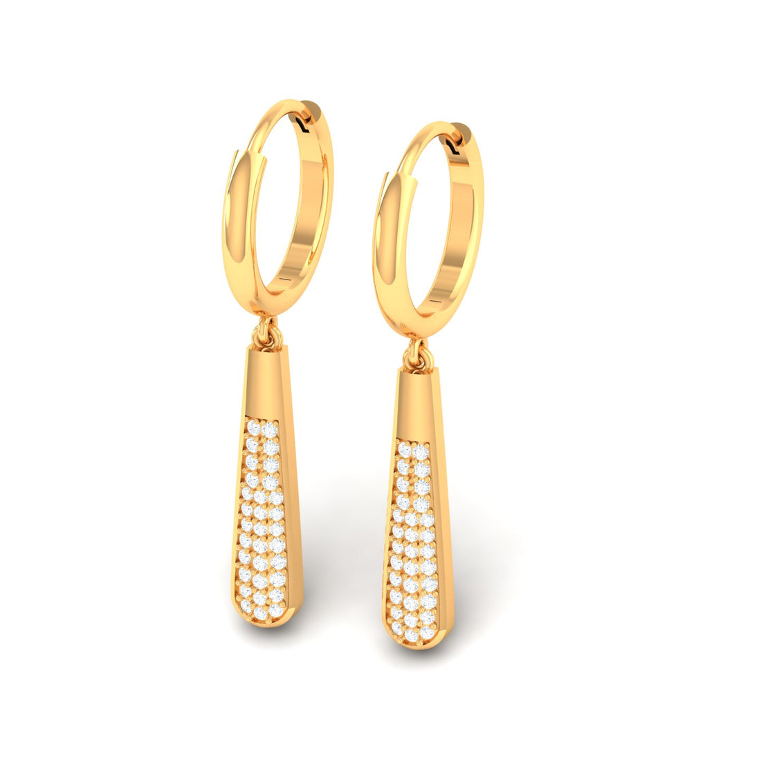 Captivating Diamond and Gold Drop Earrings