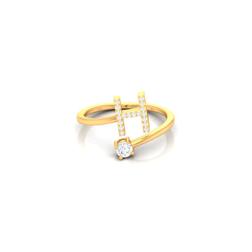 Alphabet Round Diamond Ring