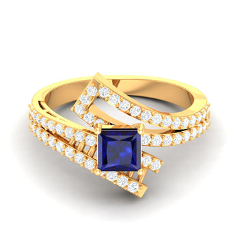 Sunbeam Square Gemstone Ring