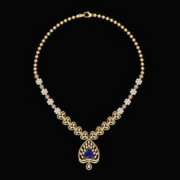 VOYLLA Peacock Sapphire Serenity Gold Necklace
