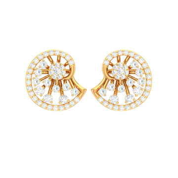 Pristine Circular Diamond Stud Earrings