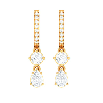 Sparkling Cascade Diamond Hoop Earrings