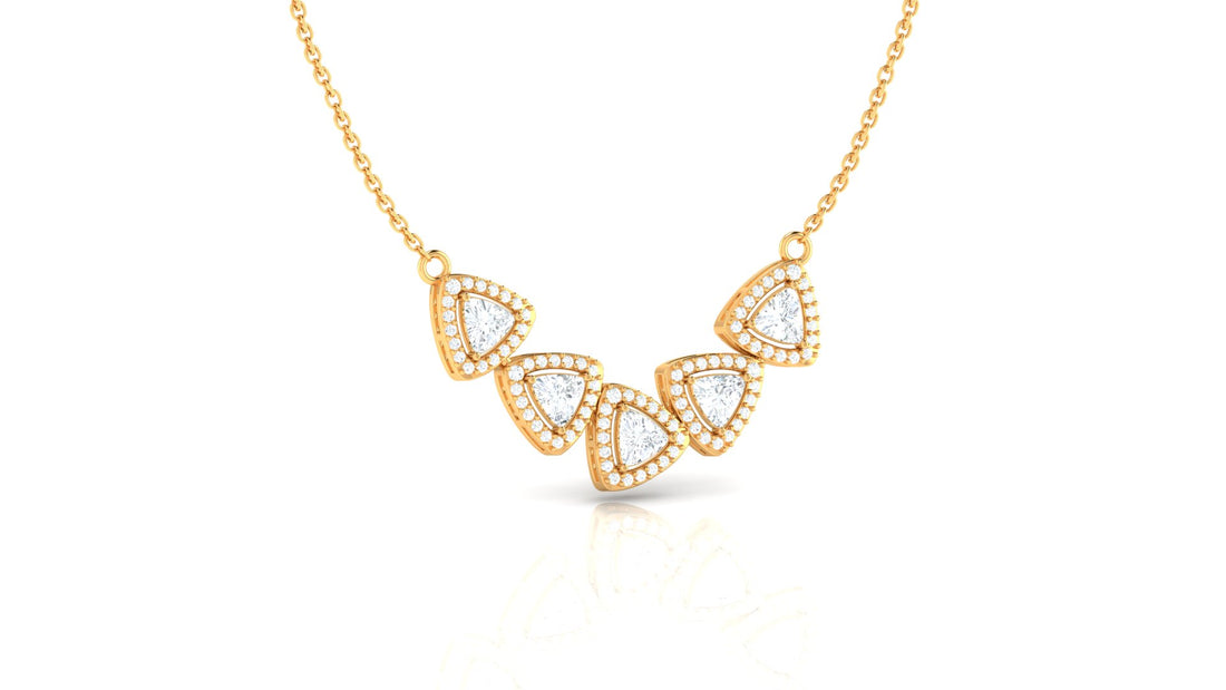 Radiant Triangles Diamond Necklace Set