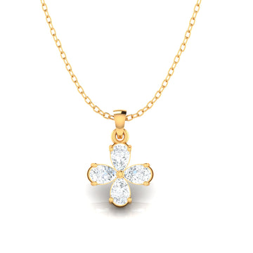 Floral Pear Diamond Pendant (WITHOUT CHAIN)
