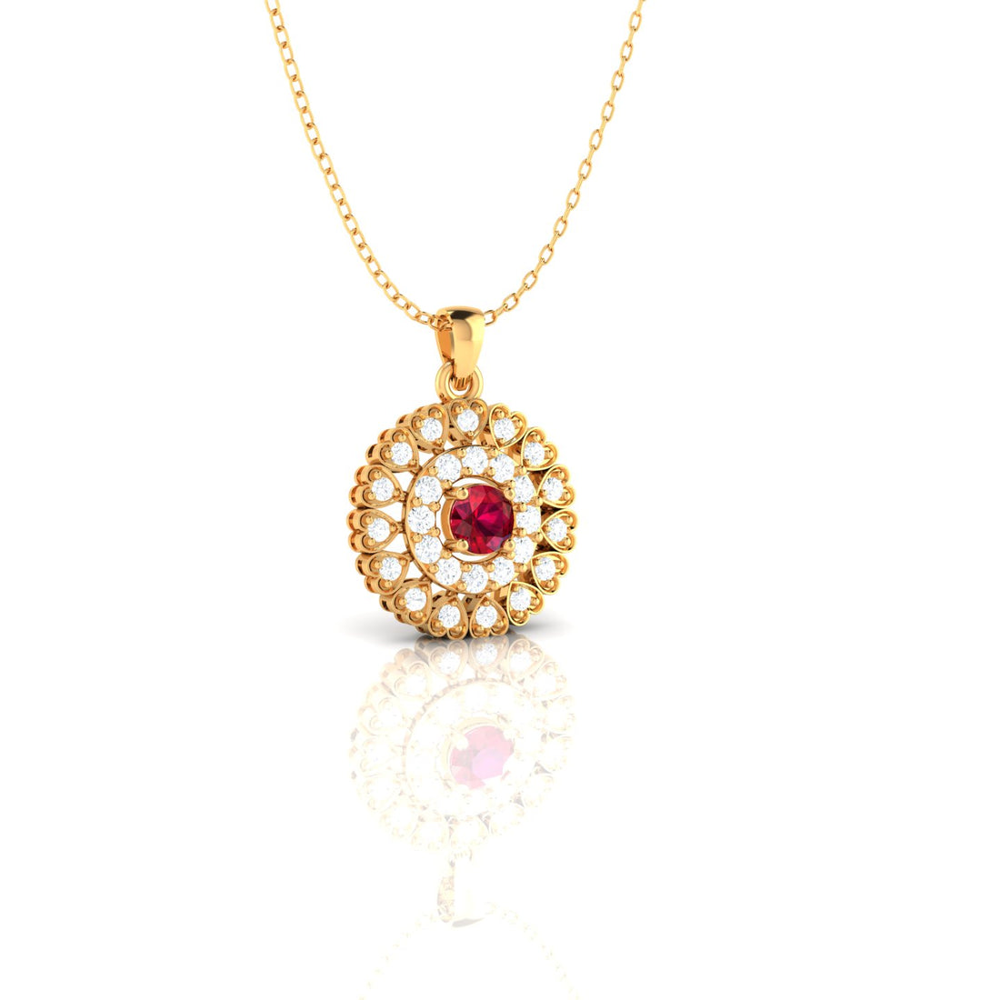 Round and Heart Diamond Pendant (WITHOUT CHAIN)