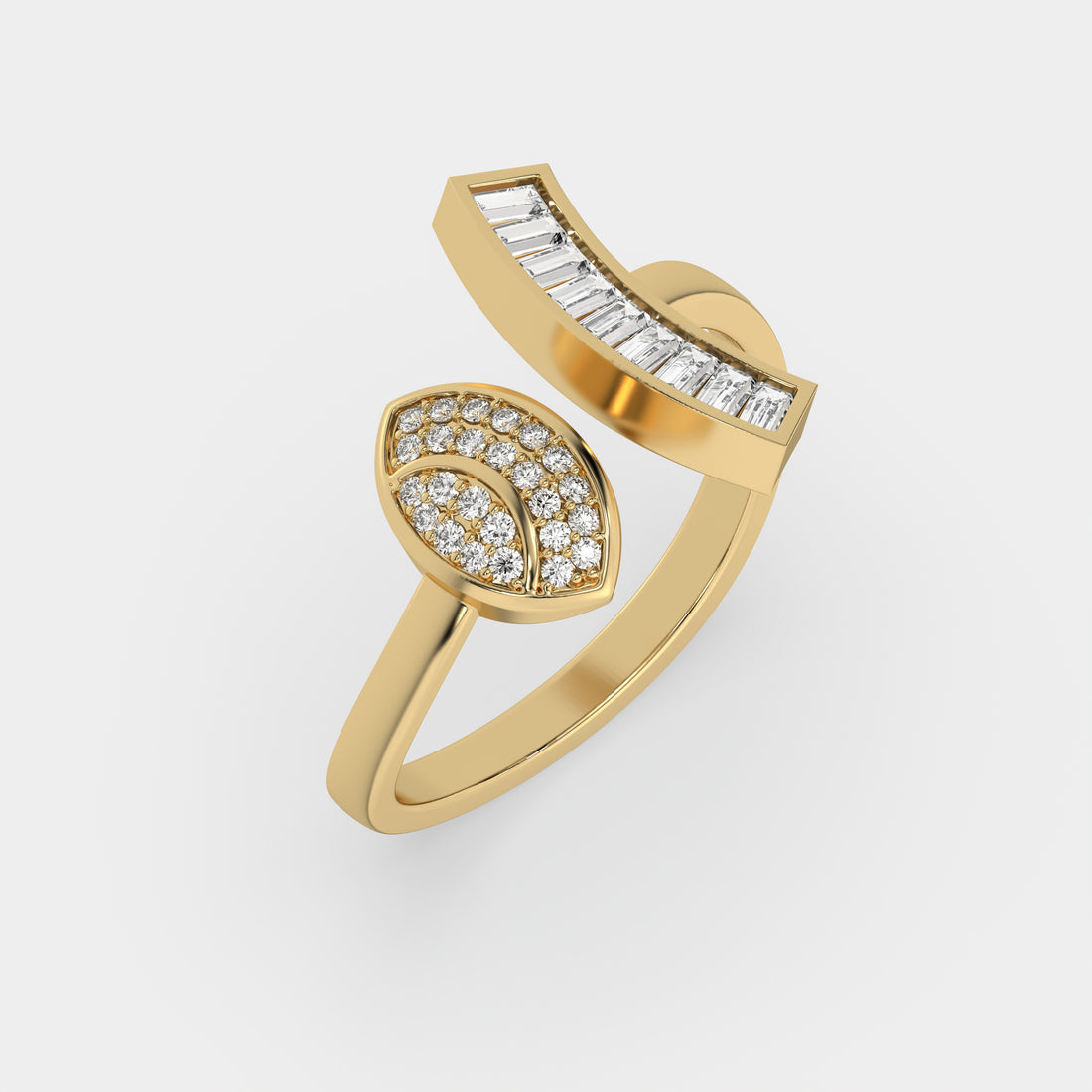 Baguette Straight 14Kt Rose Gold Diamond Ring