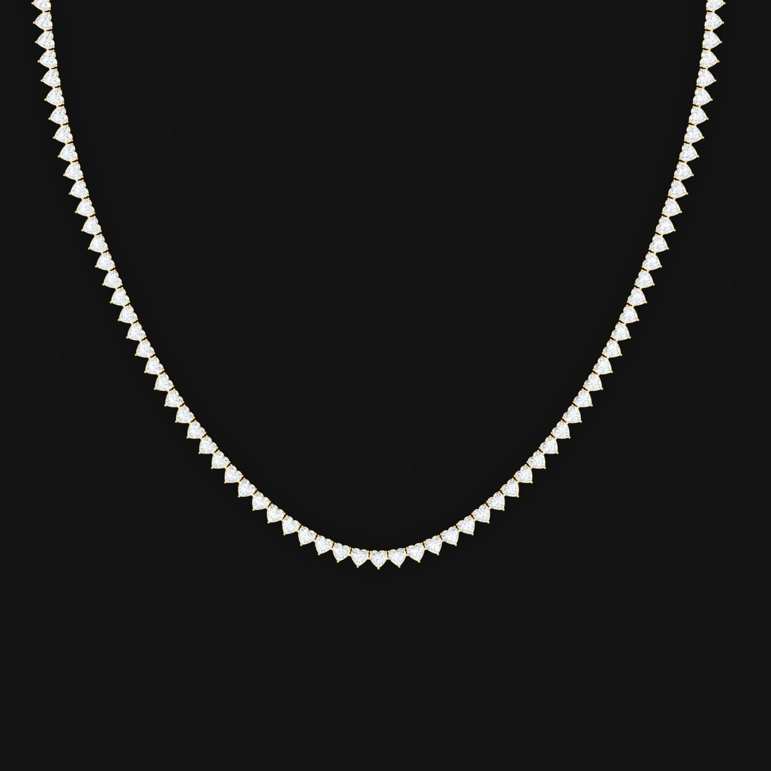 Luxury Heart-Shaped Diamond Tennis Necklace