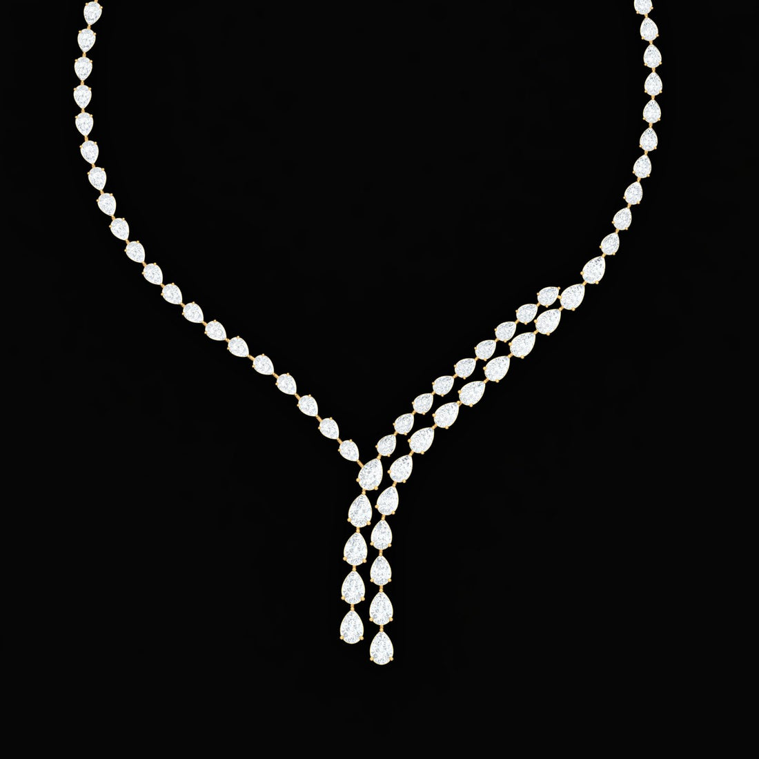 Spectacular Pear Diamond Necklace