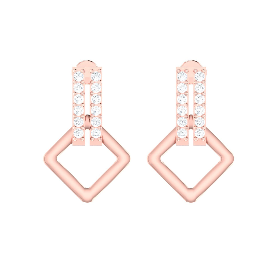 Contemporary Fancy Diamond Drop Earrings