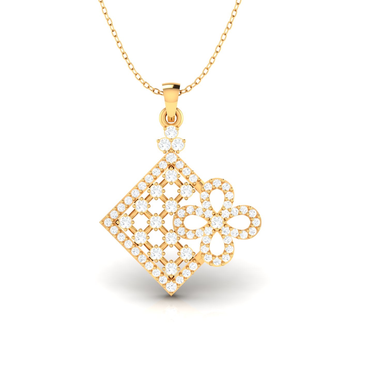 Lovebright Floral Lattice Diamond Pendant (WTHOUT CHAIN)