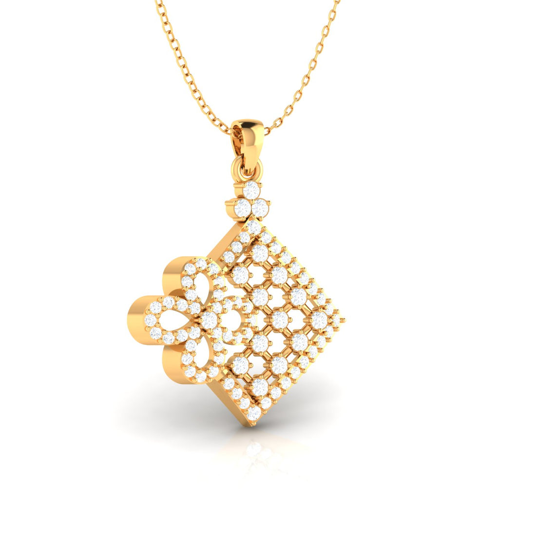 Lovebright Floral Lattice Diamond Pendant (WTHOUT CHAIN)