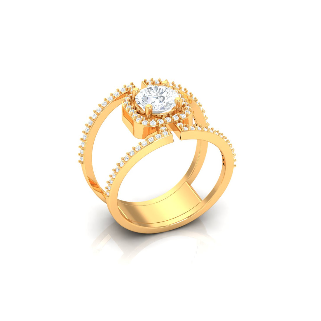 Diamond Premium Dual Band Halo Ring