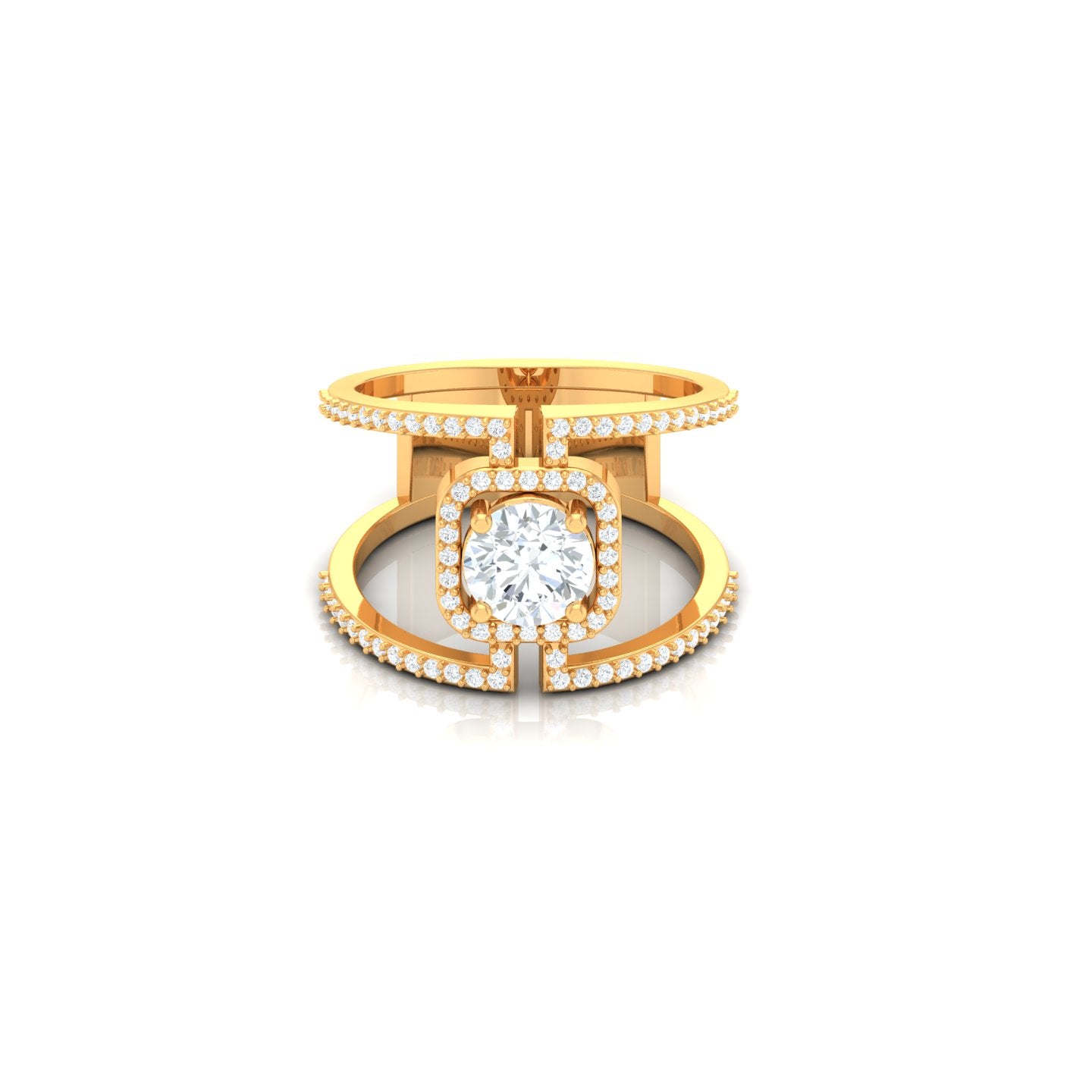 Diamond Premium Dual Band Halo Ring