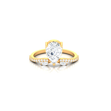 Pear Moissanite Diamond Ring