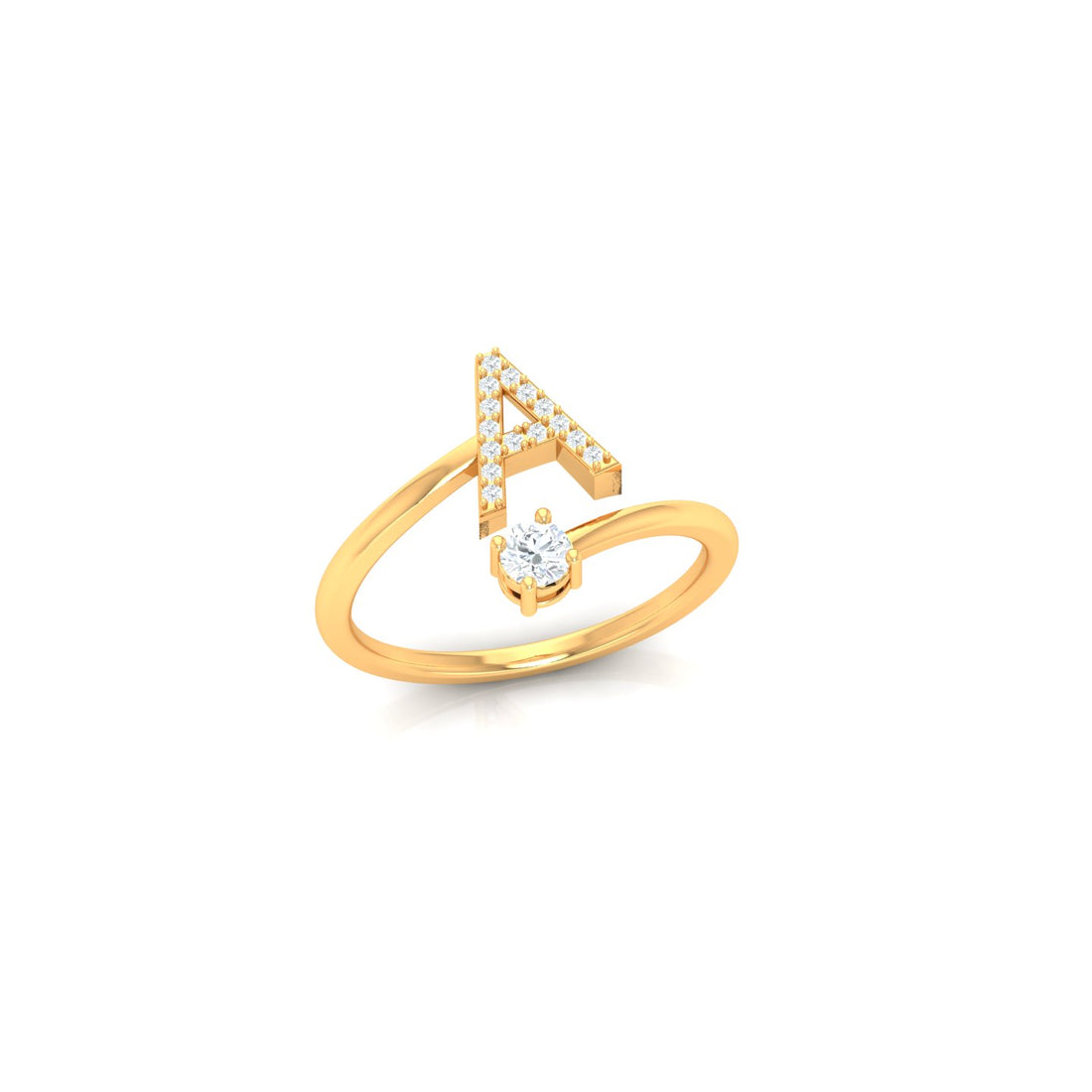 Alphabet Round Diamond Ring