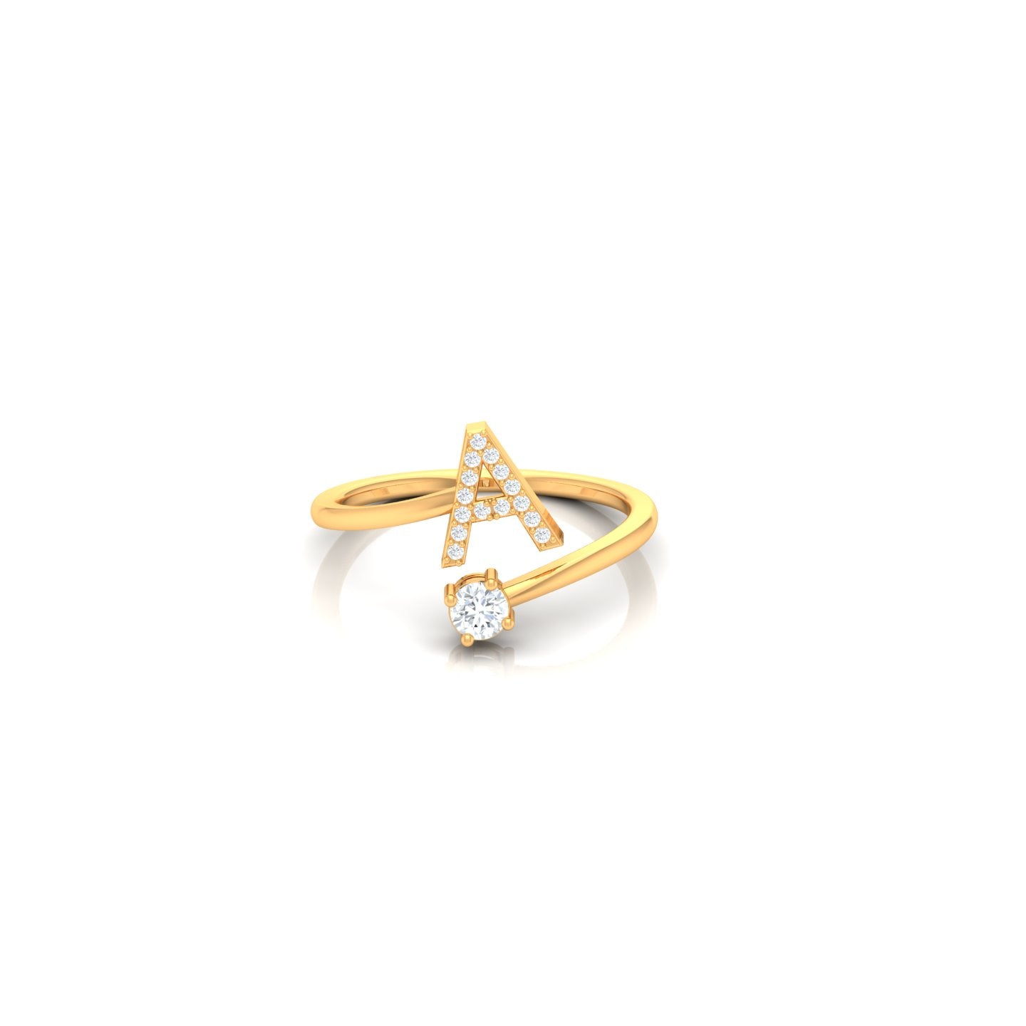 Alphabet Round Diamond Ring