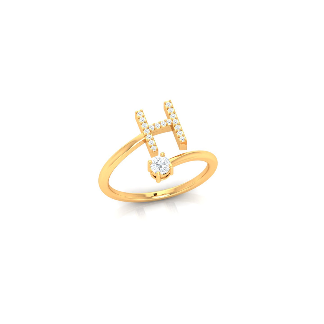 Alphabet Round Diamond Ring