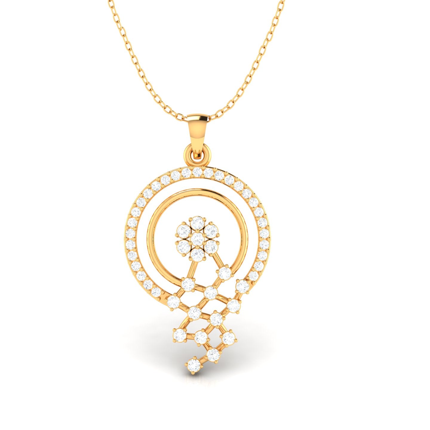 Gleaming Bella Solitaire Yellow Gold Pendant (WITHOUT CHAIN)