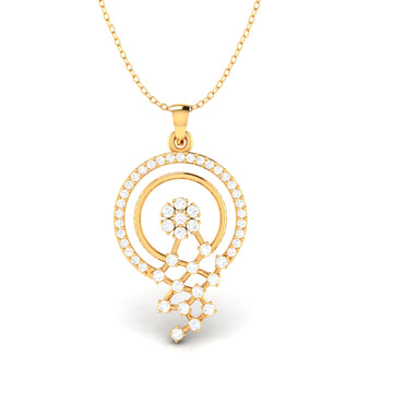 Gleaming Bella Solitaire Yellow Gold Pendant (WITHOUT CHAIN)