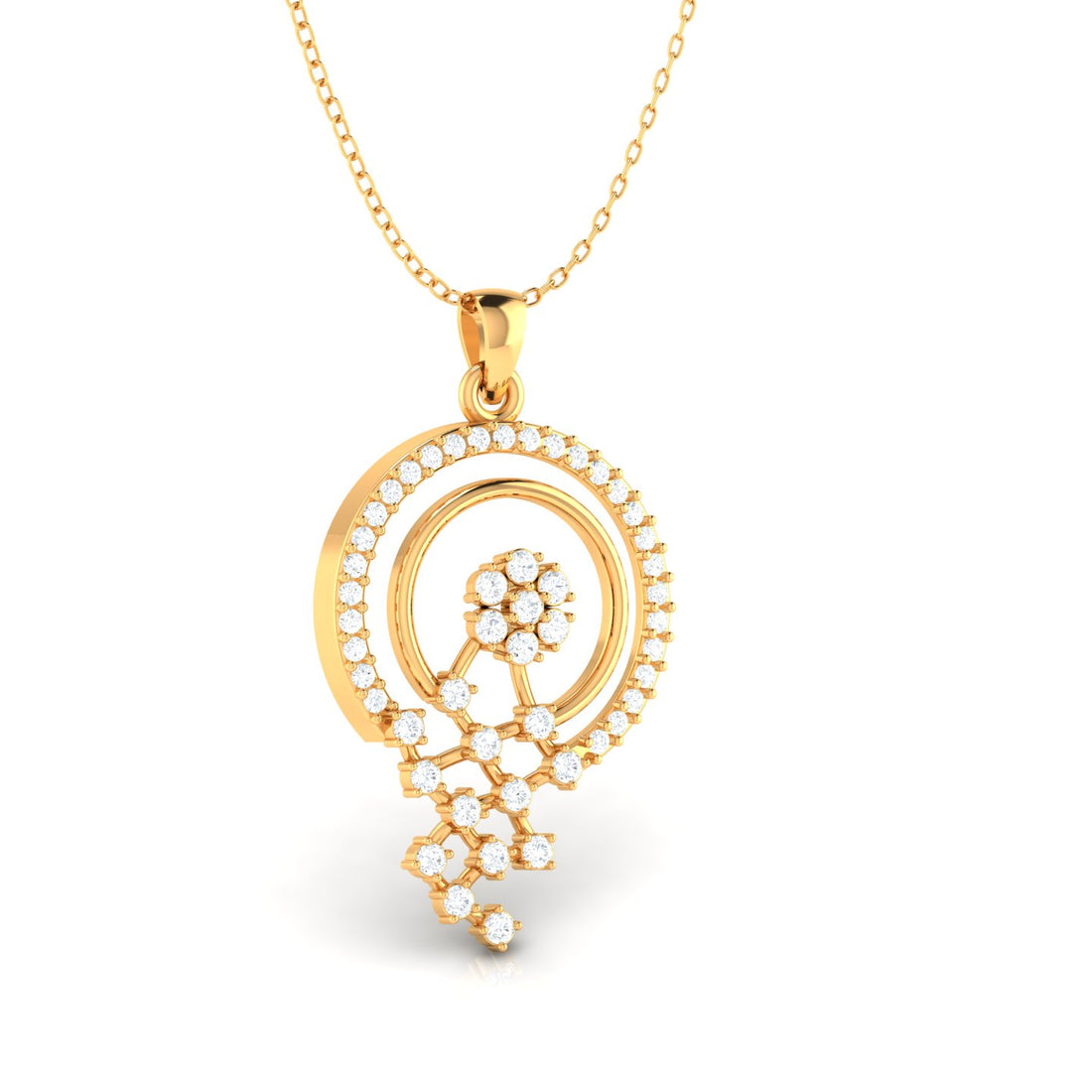 Gleaming Bella Solitaire Yellow Gold Pendant (WITHOUT CHAIN)