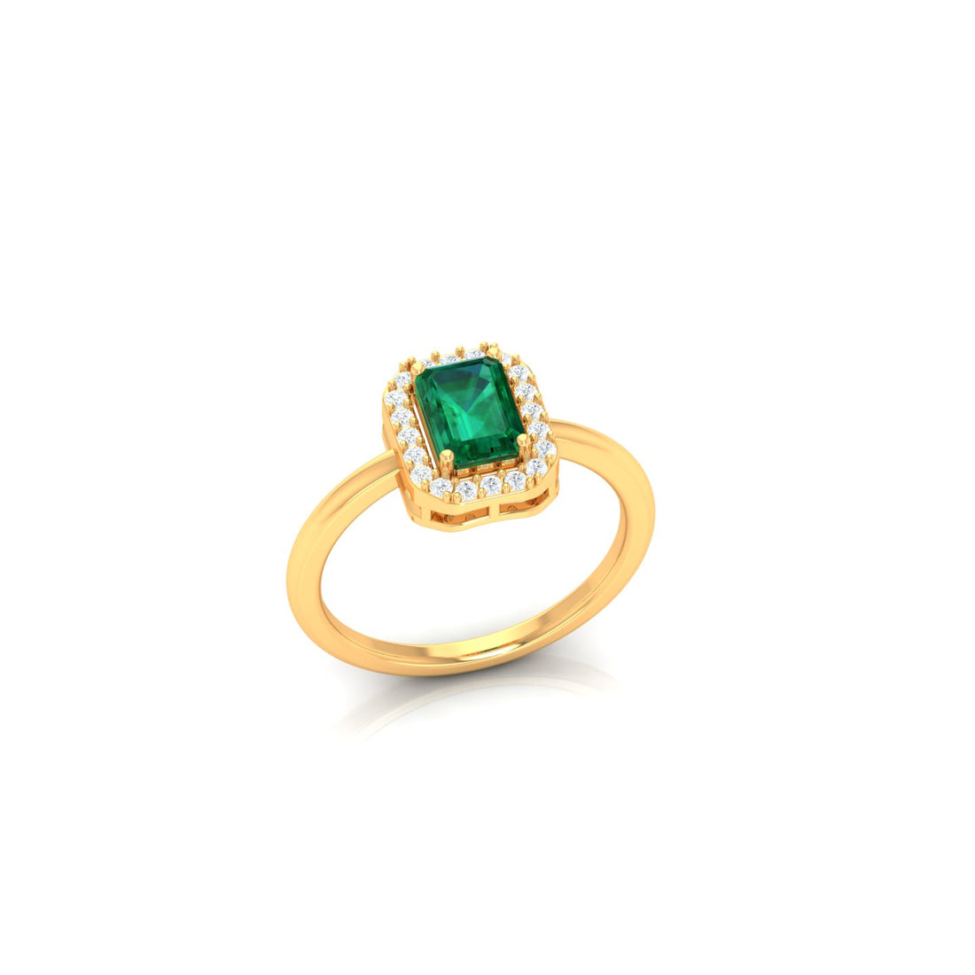 Radiant Cushion Emerald Ring