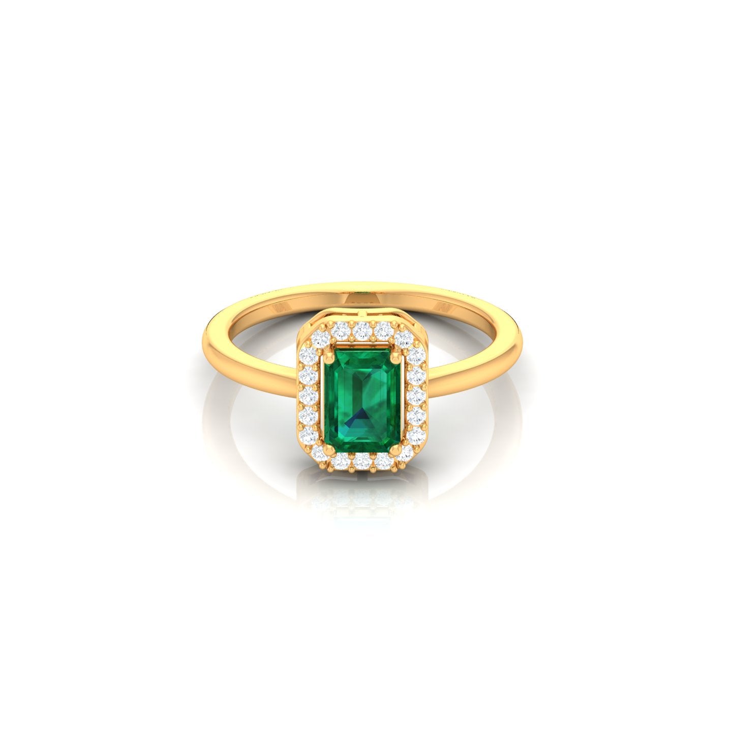 Radiant Cushion Emerald Ring