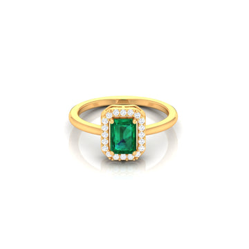 Radiant Cushion Emerald Ring