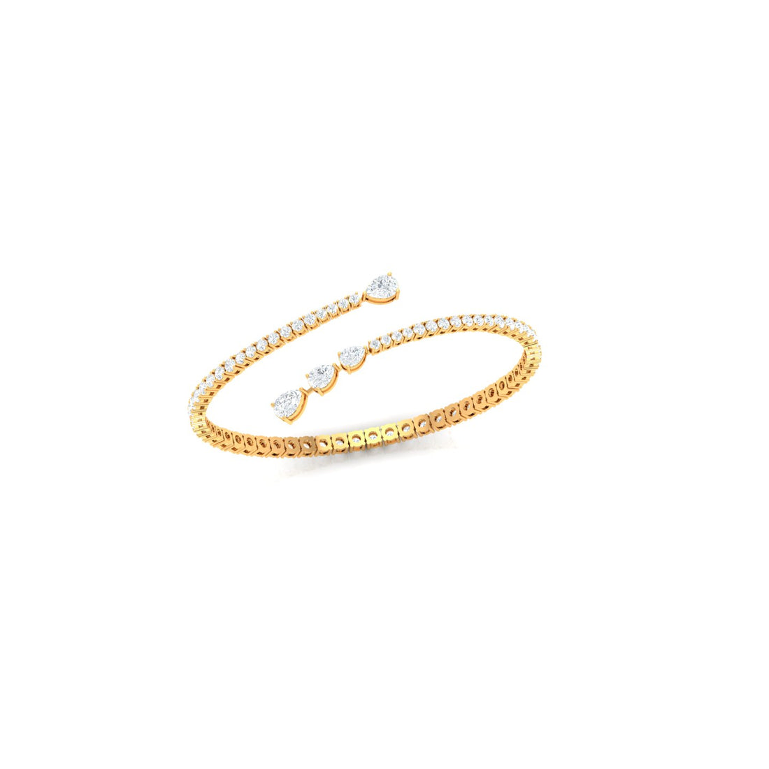 Duet Wraparound Diamond Bangle