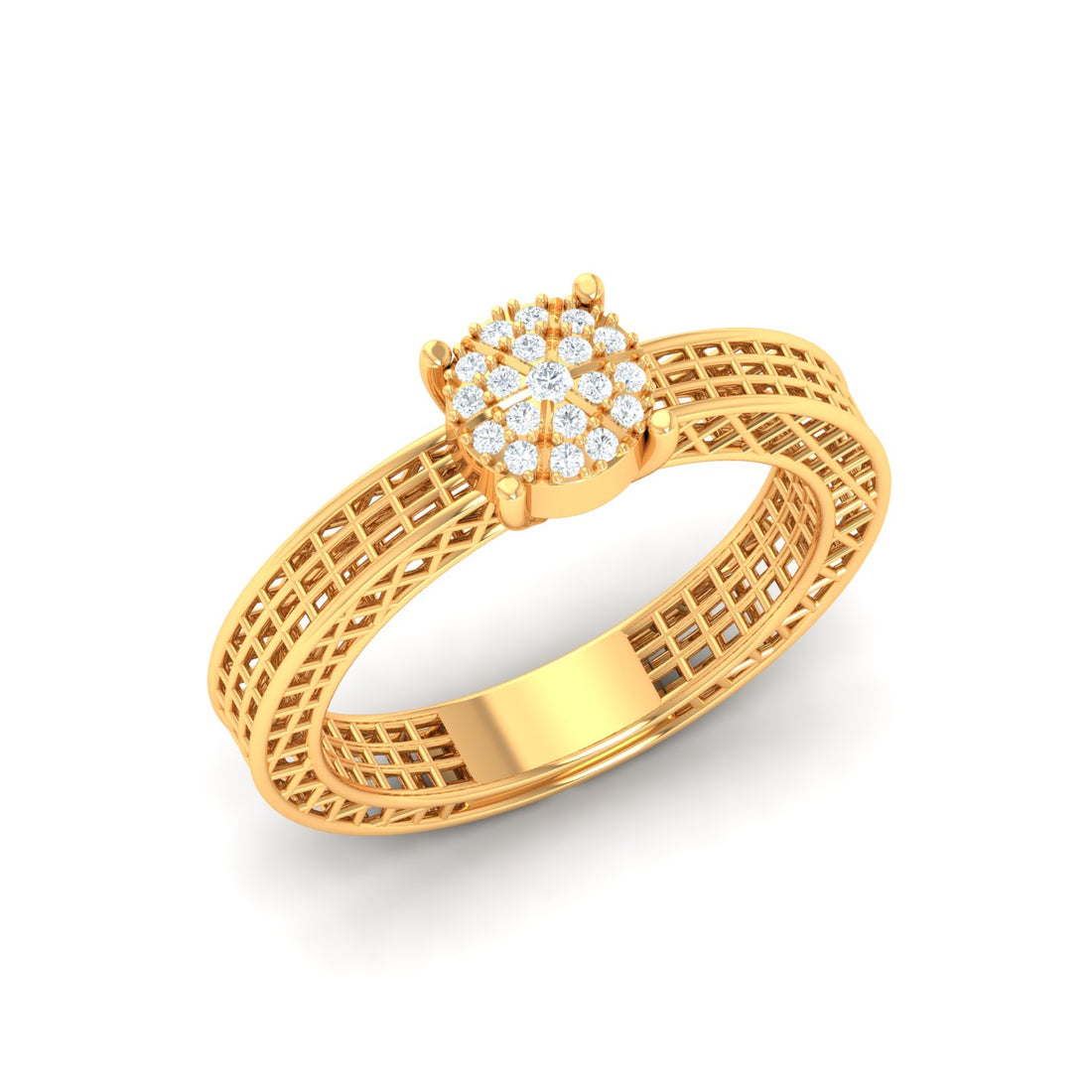 Bold Rows Diamond Finger Ring