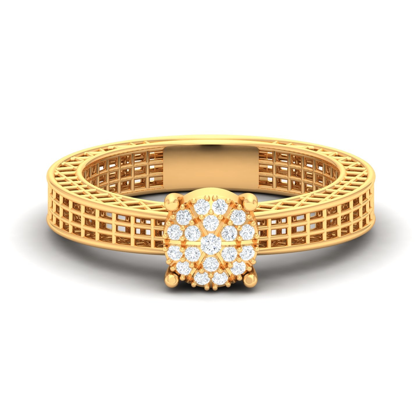 Bold Rows Diamond Finger Ring