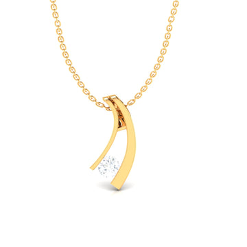 Trillion Natural Diamond Elongated Pendant (WITHOUT CHAIN)