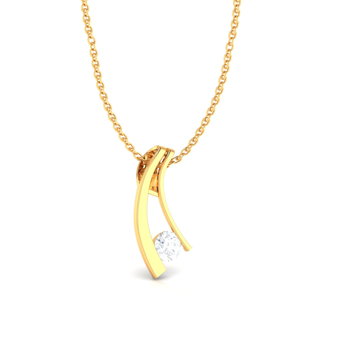 Trillion Natural Diamond Elongated Pendant (WITHOUT CHAIN)