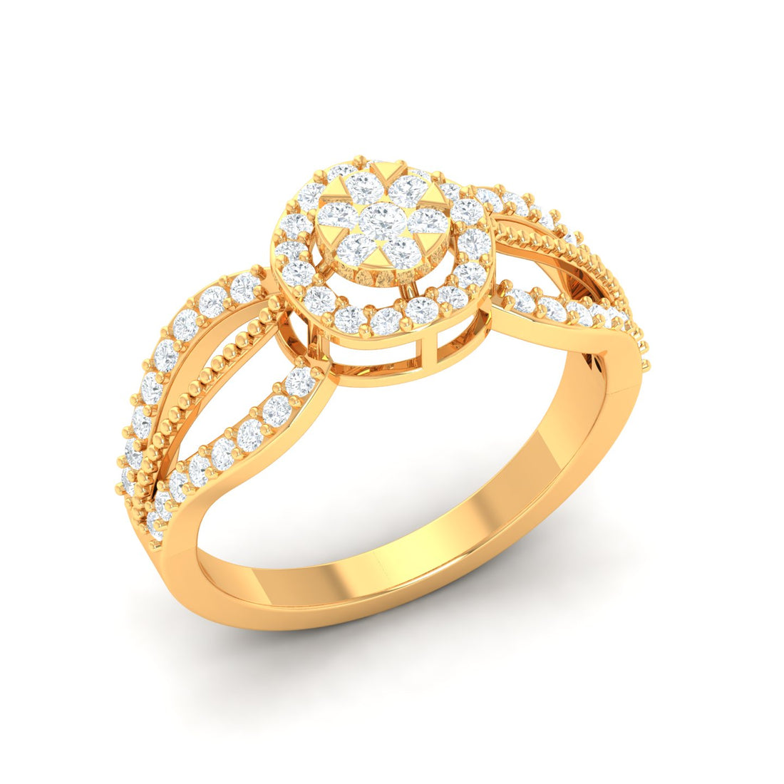 Buy Mila Cluster Wave Diamond Ring Online | Arya Jewels