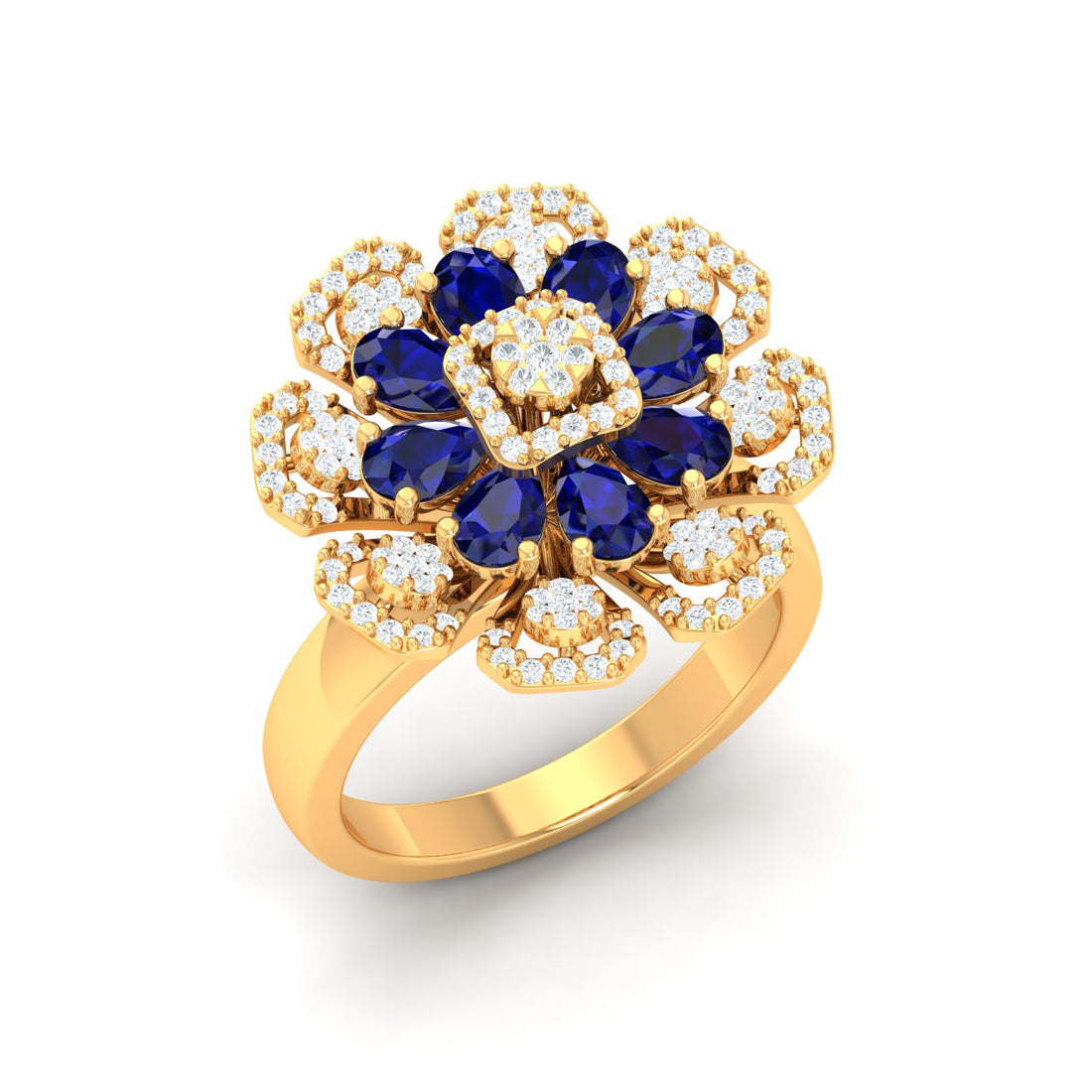 Blue Wave Diamond Ring