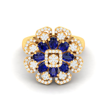 Blue Wave Diamond Ring