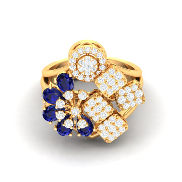 Odette Blue Metal Ring