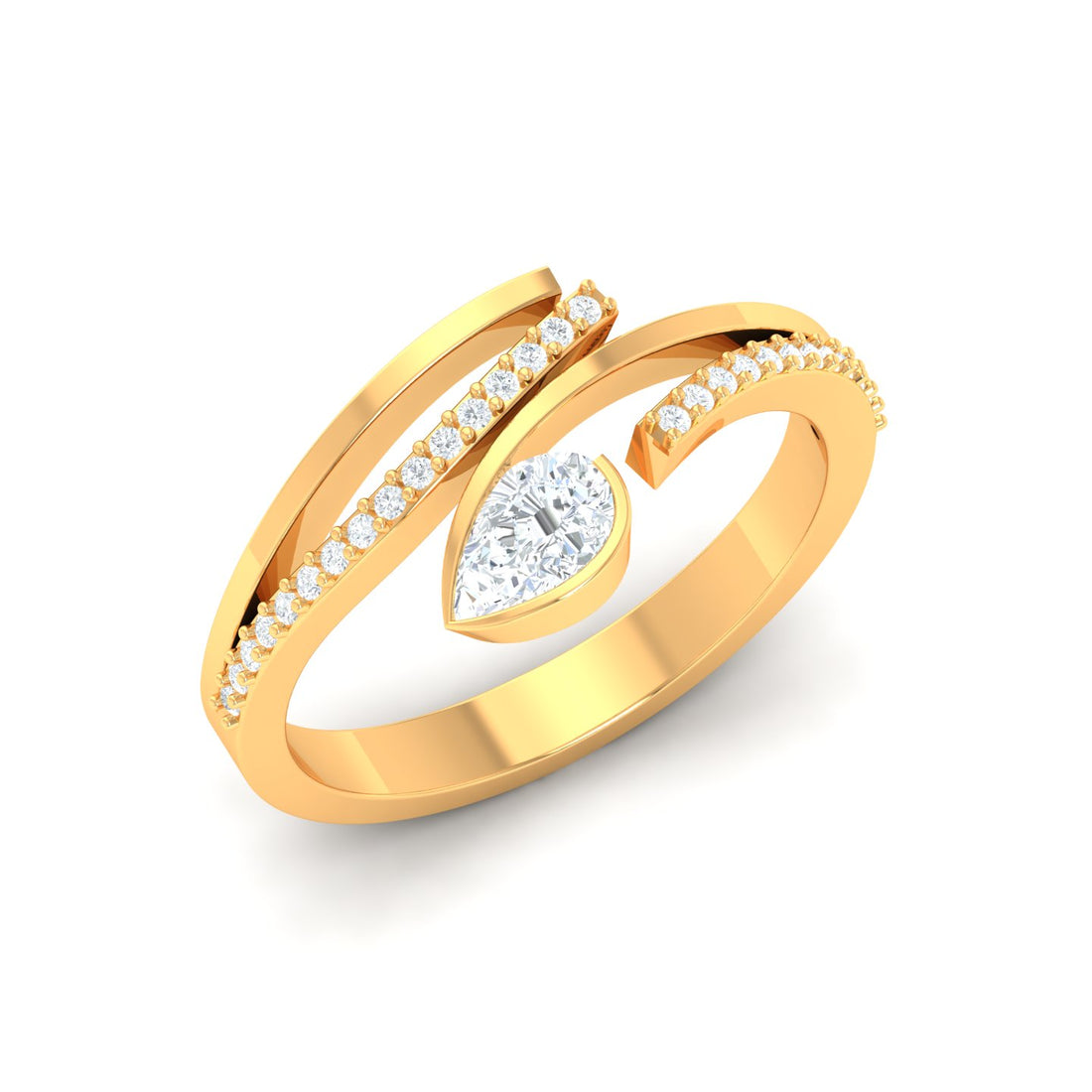 Pear Triple Wrap Ring
