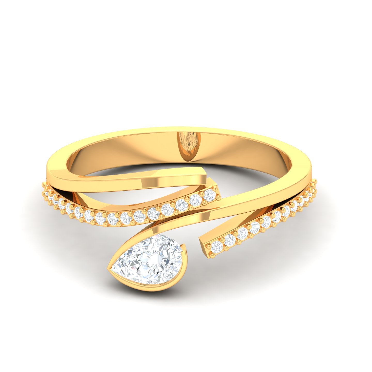 Pear Triple Wrap Ring