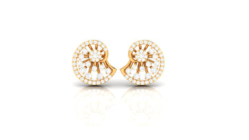 Pristine Circular Diamond Stud Earrings