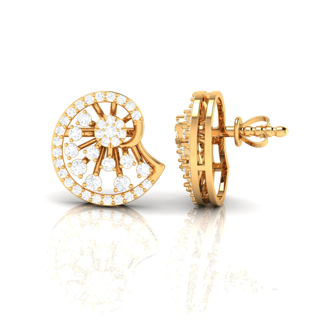 Pristine Circular Diamond Stud Earrings