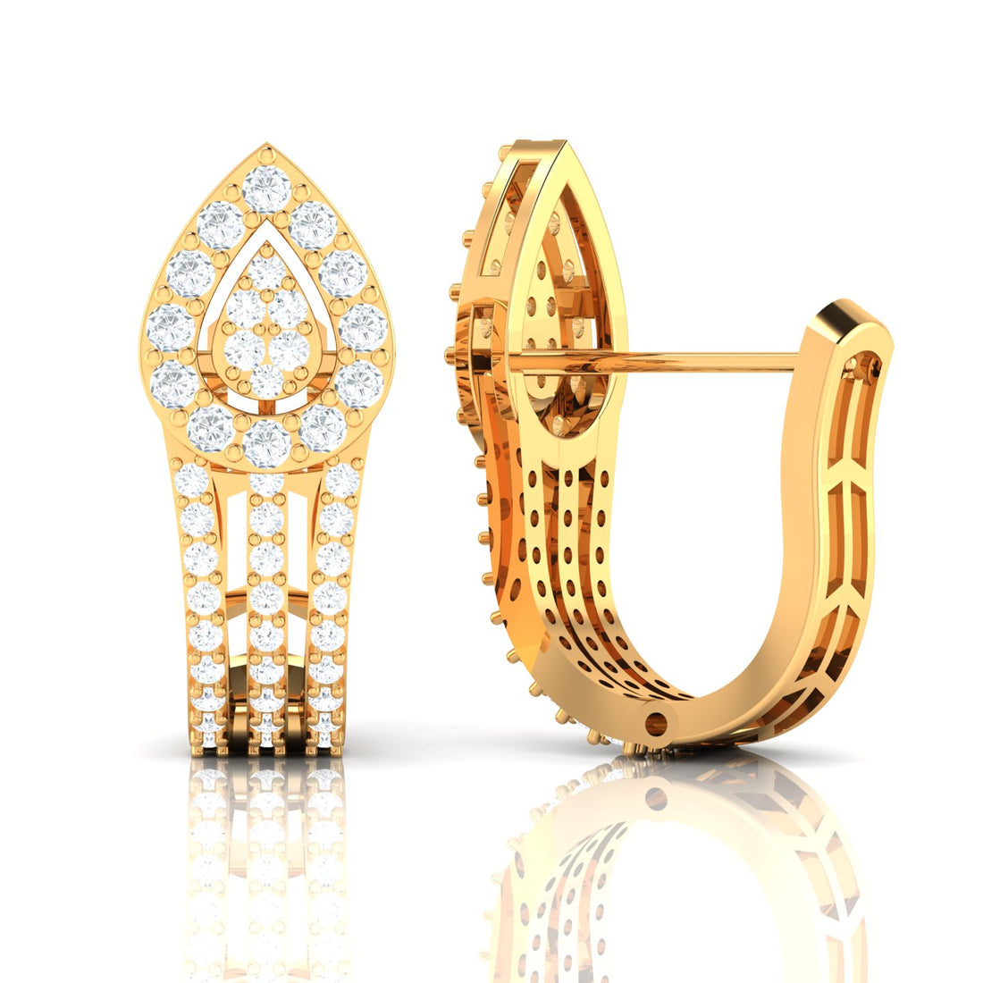 Buy Aila Round Diamond Bali Earrings