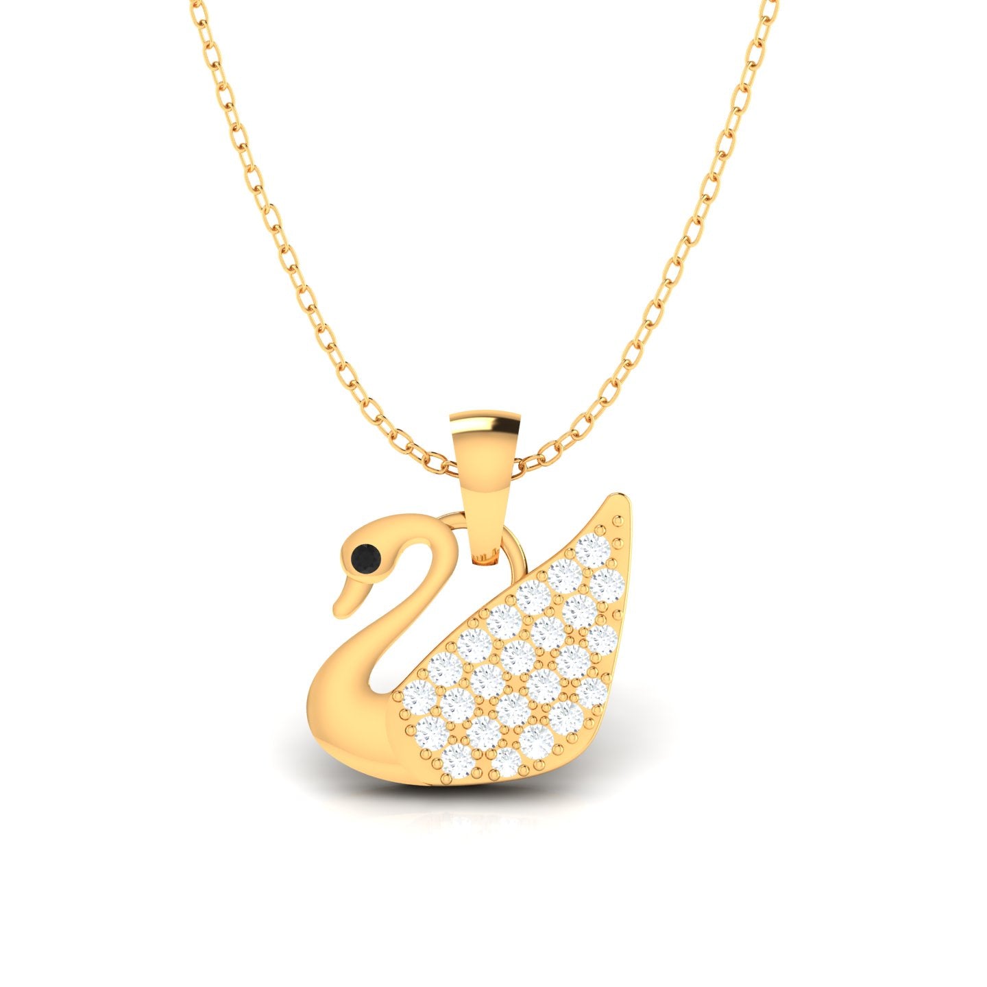 Diamond Swan Pendant (WITHOUT CHAIN)