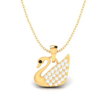 Diamond Swan Pendant (WITHOUT CHAIN)