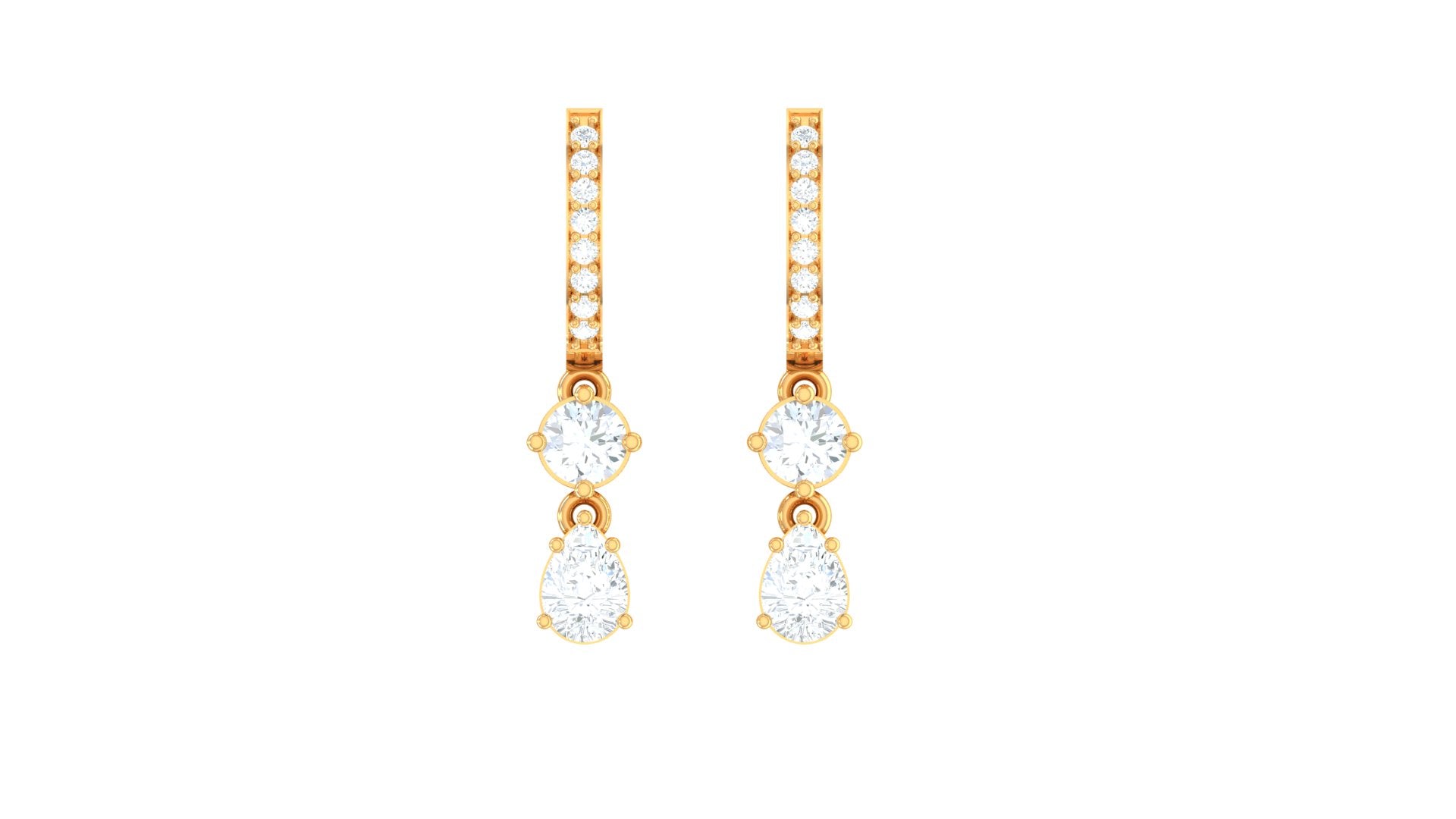 Sparkling Cascade Diamond Hoop Earrings