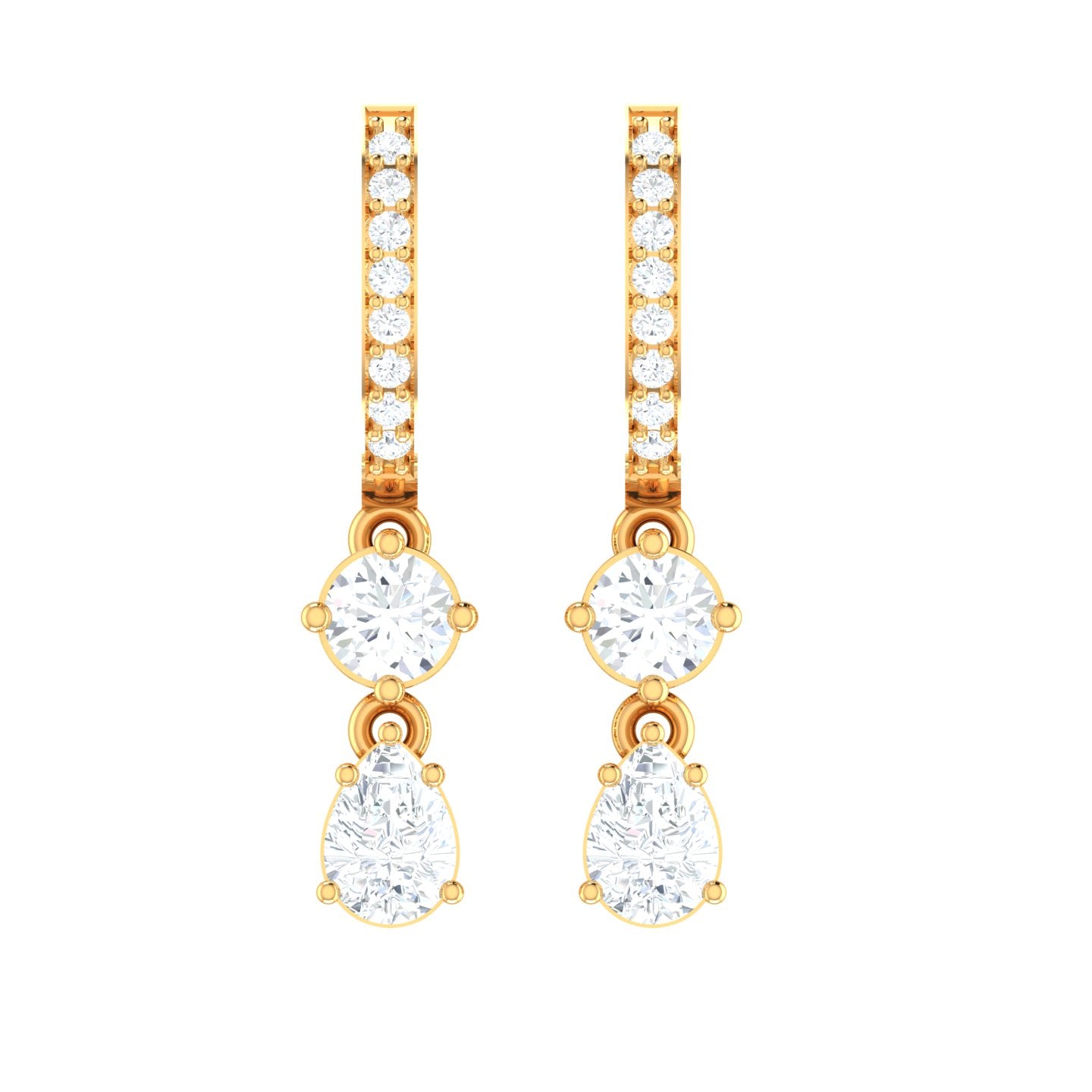 Sparkling Cascade Diamond Hoop Earrings