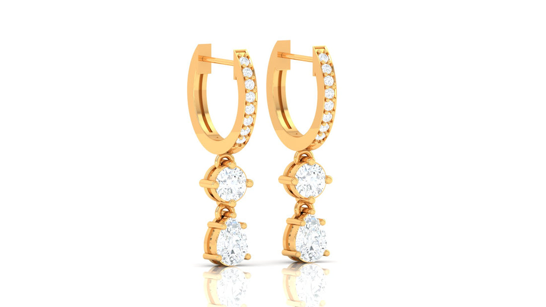 Sparkling Cascade Diamond Hoop Earrings