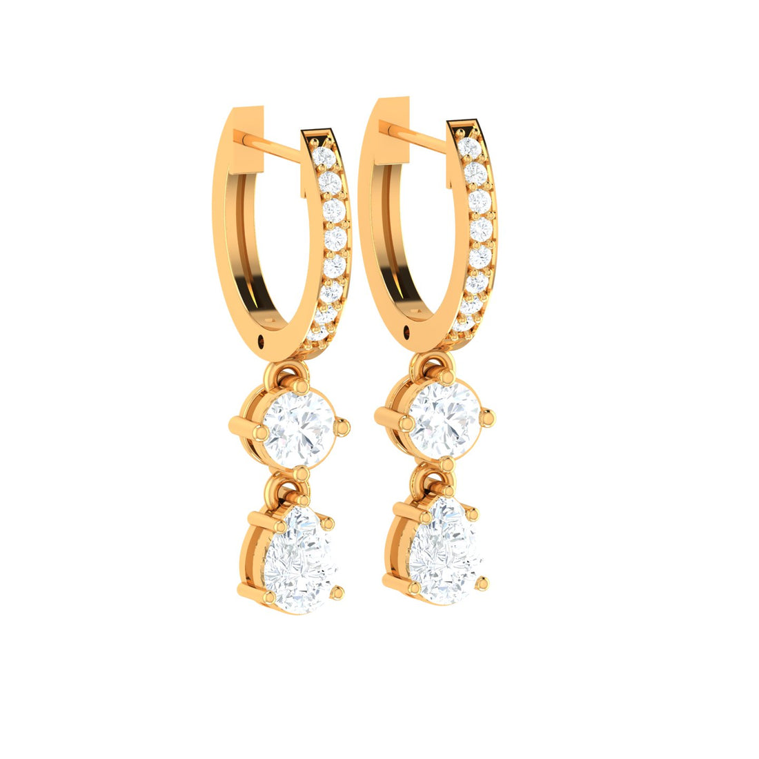 Sparkling Cascade Diamond Hoop Earrings