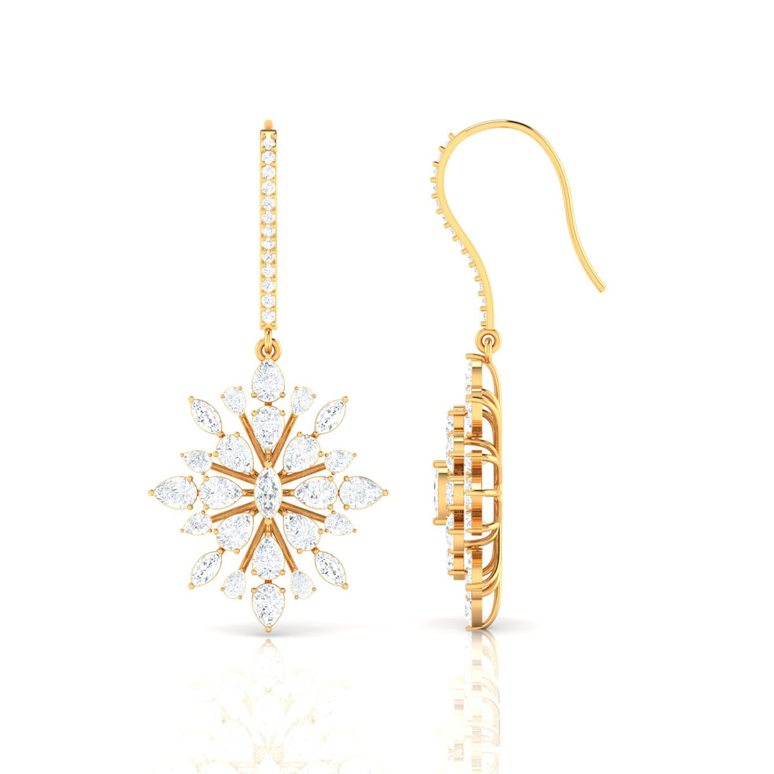 The Couple Petal Front Back Earrings