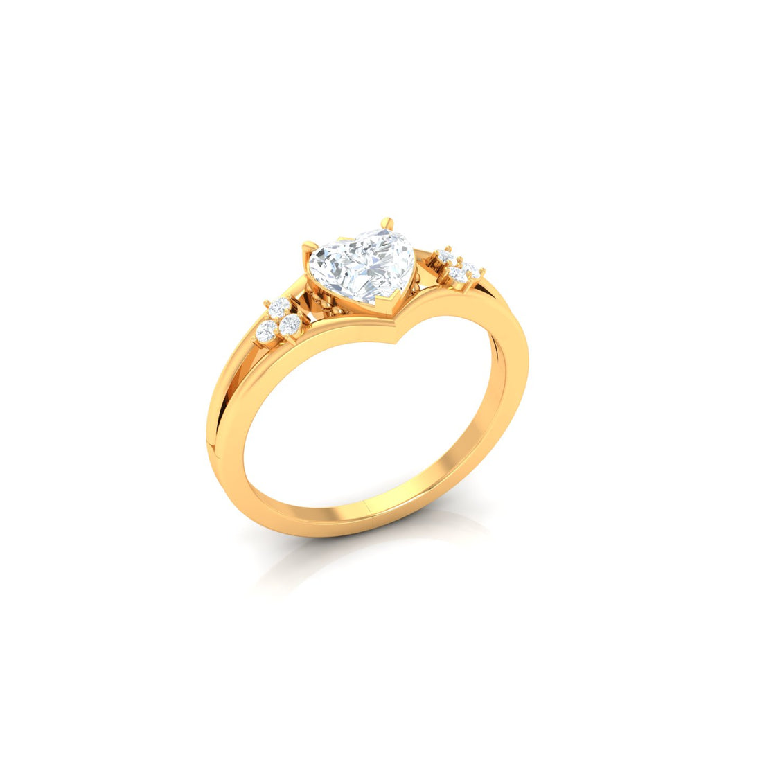 Modern Heart Vine Sienna Solitaire Ring