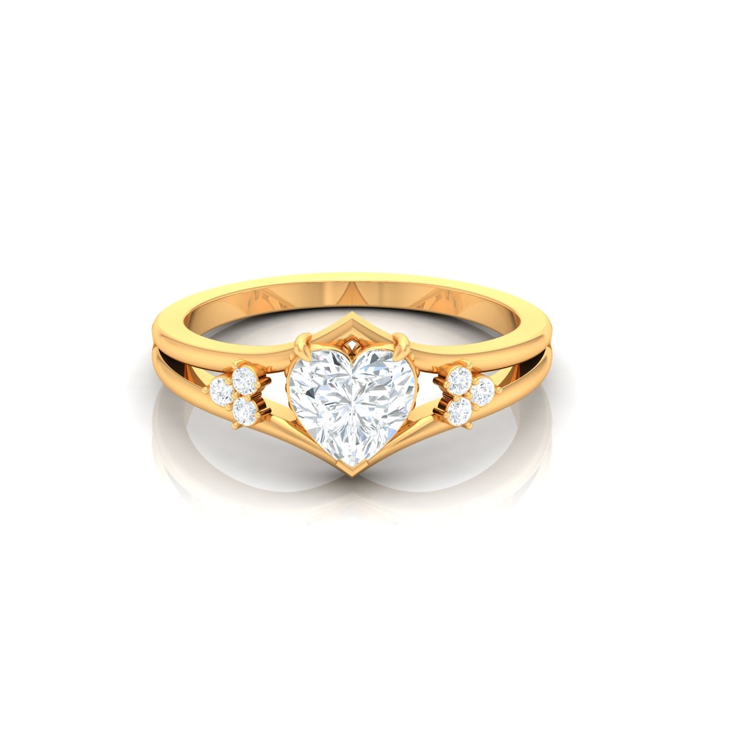 Modern Heart Vine Sienna Solitaire Ring